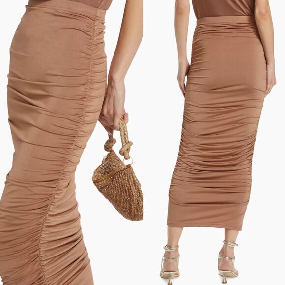 L'AGENCE Otis Pencil long skirt in ginger snap Small $325 - Picture 1 of 8
